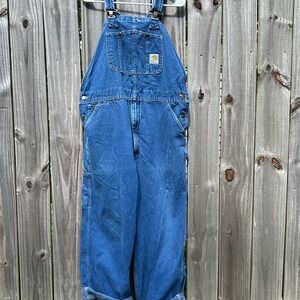 Carhartt Men's Blue Denim Overalls